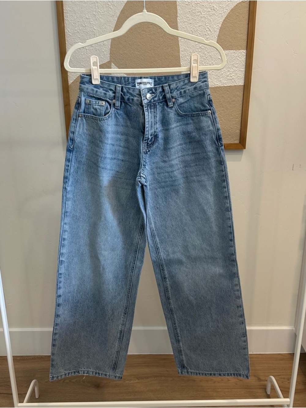 Princess Polly Light Blue Wide Leg Jeans
